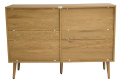 Miliboo Commode|Commode-Commode finition bois clair, cannage en rotin et métal noir 3 tiroirs L120 cm MANILLE