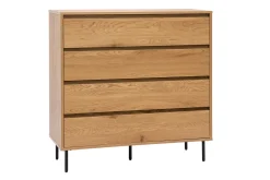 Miliboo Commode|Commode-Commode finition bois clair chêne 4 tiroirs L100 cm ARAGON