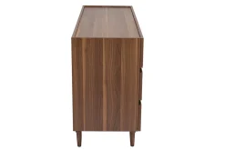 Miliboo Commode|Commode-Commode finition bois foncé noyer 6 tiroirs L120 cm SANAA