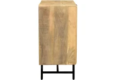 Miliboo Commode|Commode-Commode gravée en bois manguier massif et métal noir 3 tiroirs L70 cm MORISSON