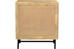 Miliboo Commode|Commode-Commode gravée en bois manguier massif et métal noir 3 tiroirs L70 cm MORISSON