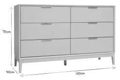 Miliboo Commode|Commode-Commode rose poudré et métal doré 6 tiroirs L120 cm GIANA