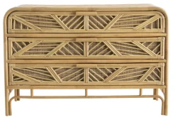 Miliboo Commode|Commode-Commode vintage en rotin 3 tiroirs L120 cm GALON