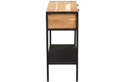 Miliboo Console-Console avec rangements 2 tiroirs en bois massif et métal noir L80 cm ARTHUS