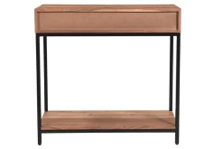 Miliboo Console-Console avec rangements 2 tiroirs en bois massif et métal noir L80 cm AXELLE