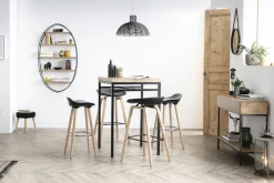 Miliboo Bibliothèque Et Étagère|Bibliothèque Et Étagère-Console industrielle avec rangements 2 tiroirs en bois manguier massif et métal noir L110 cm YPSTER