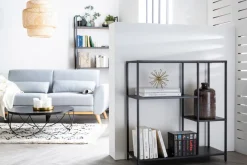 Miliboo Bibliothèque Et Étagère|Bibliothèque Et Étagère-Console ouverte design en métal noir L80 cm PODIUM