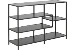 Miliboo Bibliothèque Et Étagère|Bibliothèque Et Étagère-Console ouverte design noire L114 cm TRESCA