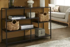 Miliboo Bibliothèque Et Étagère|Bibliothèque Et Étagère-Console ouverte design noire L114 cm TRESCA