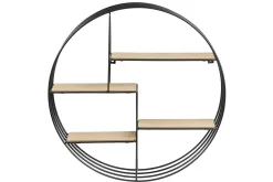 Miliboo Etagère Murale-Etagère murale design ronde en bois clair et métal noir D45 cm ENSO
