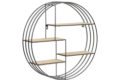 Miliboo Etagère Murale-Etagère murale design ronde en bois clair et métal noir D45 cm ENSO