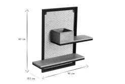 Miliboo Etagère Murale-Etagère murale double en bois manguier massif et métal noir L40 cm RACK