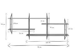 Miliboo Etagère Murale-Etagère murale XL modulable en bois clair et métal noir L191 cm BRIDGE
