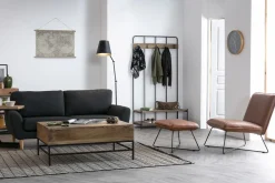 Miliboo Fauteuil Design|Voir Tous Les Fauteuils-Fauteuil avec repose pied vintage marron PHILO