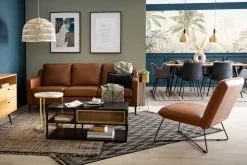 Miliboo Fauteuil Design|Voir Tous Les Fauteuils-Fauteuil avec repose pied vintage marron PHILO