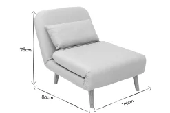 Miliboo Fauteuil Design|Voir Tous Les Fauteuils-Fauteuil convertible scandinave en tissu gris clair et bois clair AMIKO