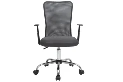 Miliboo Fauteuil De Bureau|Fauteuil De Bureau Petit Prix-Fauteuil de bureau à roulettes design en mesh gris et acier chromé PLUZ