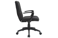 Miliboo Fauteuil De Bureau|Fauteuil De Bureau Petit Prix-Fauteuil de bureau à roulettes design noire en tissu et métal CHUCK