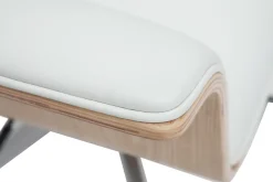 Miliboo Fauteuil De Bureau-Fauteuil de bureau à roulettes design blanc, bois clair et acier chromé ELON