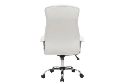 Miliboo Fauteuil De Bureau-Fauteuil de bureau à roulettes design blanc et acier chromé WALL STREET