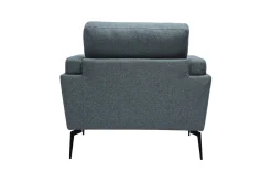Miliboo Voir Tous Les Fauteuils|Fauteuil-Fauteuil design en tissu vert de gris et métal noir MOSCO
