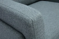 Miliboo Voir Tous Les Fauteuils|Fauteuil-Fauteuil design en tissu vert de gris et métal noir MOSCO