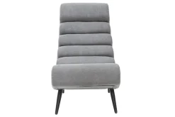 Miliboo Fauteuil Design|Voir Tous Les Fauteuils-Fauteuil design en tissu effet velours gris et métal noir TAYLOR