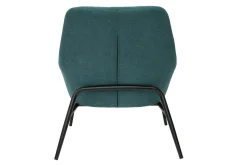 Miliboo Fauteuil Design|Voir Tous Les Fauteuils-Fauteuil design en tissu effet velours bleu canard et métal noir MAXINE