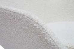 Miliboo Fauteuil Design|Voir Tous Les Fauteuils-Fauteuil design en tissu effet laine bouclée blanc cassé et métal noir MAYNE