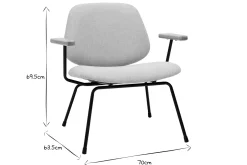 Miliboo Fauteuil Design|Voir Tous Les Fauteuils-Fauteuil design en tissu effet velours beige, métal noir et bois clair BARNET