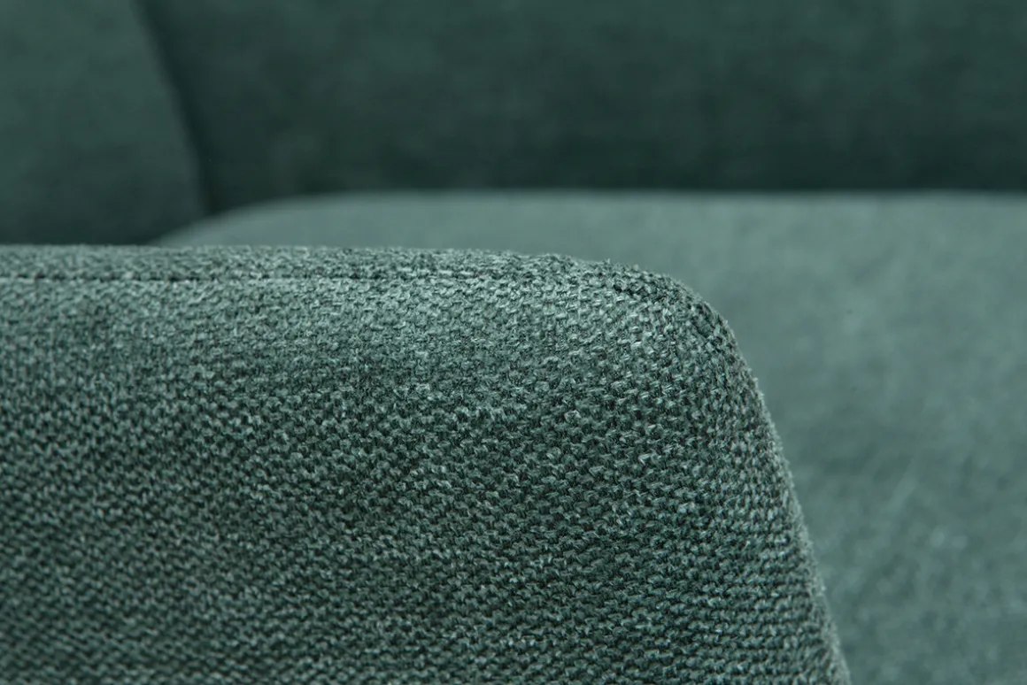 Miliboo Fauteuil Design|Voir Tous Les Fauteuils-Fauteuil design en tissu effet velours texturé vert et métal noir COME