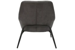 Miliboo Fauteuil Design|Voir Tous Les Fauteuils-Fauteuil design en tissu effet velours gris foncé et métal noir MAXINE