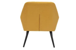 Miliboo Fauteuil Design|Voir Tous Les Fauteuils-Fauteuil design en tissu effet velours texturé jaune moutarde et métal noir GASTON