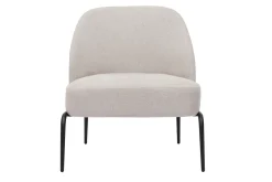 Miliboo Fauteuil Design|Voir Tous Les Fauteuils-Fauteuil design en tissu effet velours texturé beige et métal noir BREGO