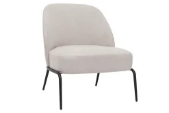 Miliboo Fauteuil Design|Voir Tous Les Fauteuils-Fauteuil design en tissu effet velours texturé beige et métal noir BREGO