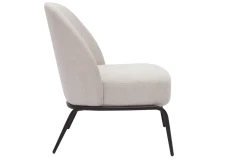 Miliboo Fauteuil Design|Voir Tous Les Fauteuils-Fauteuil design en tissu effet velours texturé beige et métal noir BREGO