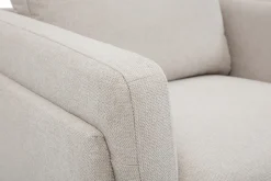 Miliboo Fauteuil Design|Voir Tous Les Fauteuils-Fauteuil design en tissu effet velours texturé beige et métal noir MOSCO