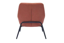 Miliboo Fauteuil Design|Voir Tous Les Fauteuils-Fauteuil design en tissu effet velours terre brulée et métal noir MAXINE