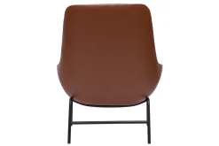 Miliboo Fauteuil Design|Voir Tous Les Fauteuils-Fauteuil design marron avec tissu effet velours texturé gris foncé et métal noir MARCEAU