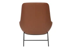 Miliboo Fauteuil Design|Voir Tous Les Fauteuils-Fauteuil design marron avec tissu effet velours texturé gris et métal noir MARCEAU