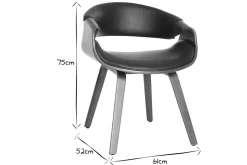 Miliboo Fauteuil Design|Voir Tous Les Fauteuils-Fauteuil design noir et bois foncé noyer ARAMIS