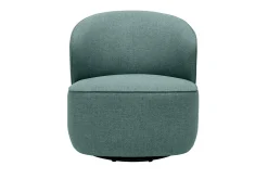 Miliboo Fauteuil Design|Voir Tous Les Fauteuils-Fauteuil design pivotant en tissu vert de gris AMBER