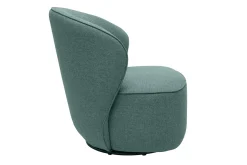 Miliboo Fauteuil Design|Voir Tous Les Fauteuils-Fauteuil design pivotant en tissu vert de gris AMBER