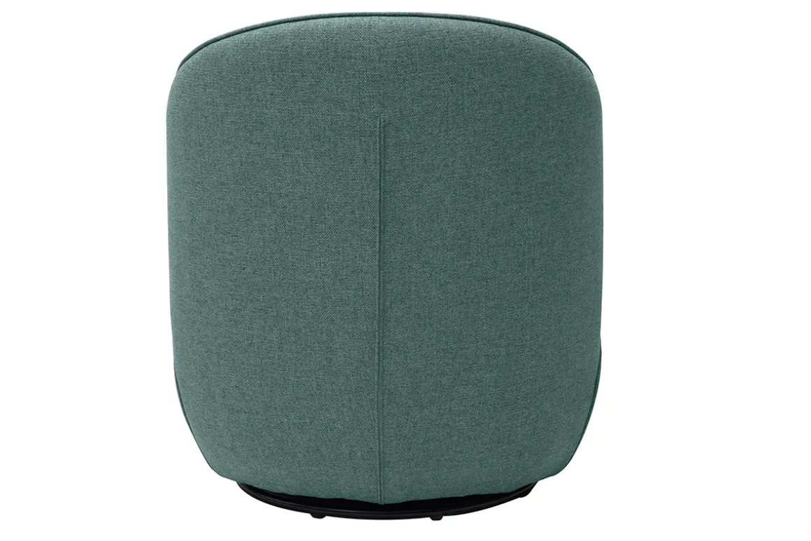 Miliboo Fauteuil Design|Voir Tous Les Fauteuils-Fauteuil design pivotant en tissu vert de gris AMBER