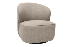 Miliboo Fauteuil Design|Voir Tous Les Fauteuils-Fauteuil design pivotant en tissu effet velours texturé taupe AMBER