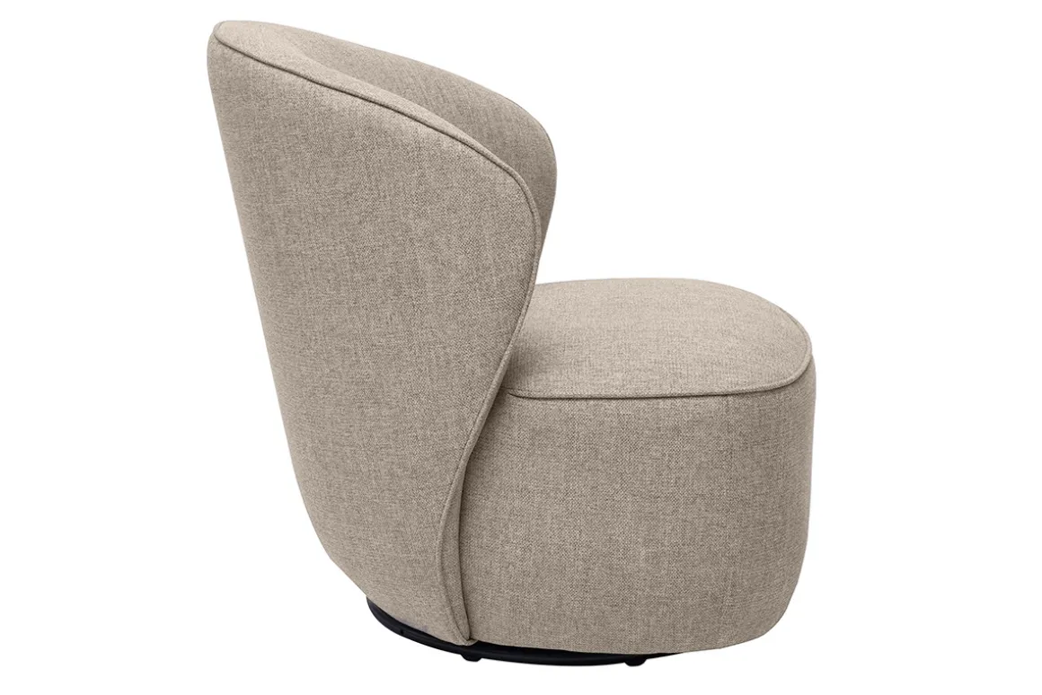 Miliboo Fauteuil Design|Voir Tous Les Fauteuils-Fauteuil design pivotant en tissu effet velours texturé taupe AMBER
