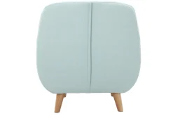 Miliboo Fauteuil Design|Voir Tous Les Fauteuils-Fauteuil déhoussable scandinave en tissu menthe à l'eau et bois clair YNOK
