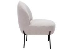 Miliboo Fauteuil Design|Voir Tous Les Fauteuils-Fauteuil en tissu effet velours texturé beige et métal noir BELEY