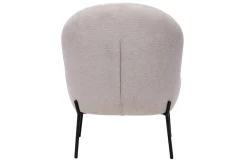 Miliboo Fauteuil Design|Voir Tous Les Fauteuils-Fauteuil en tissu effet velours texturé beige et métal noir BELEY