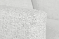 Miliboo Fauteuil Design|Voir Tous Les Fauteuils-Fauteuil en tissu gris clair et bois clair GIADA